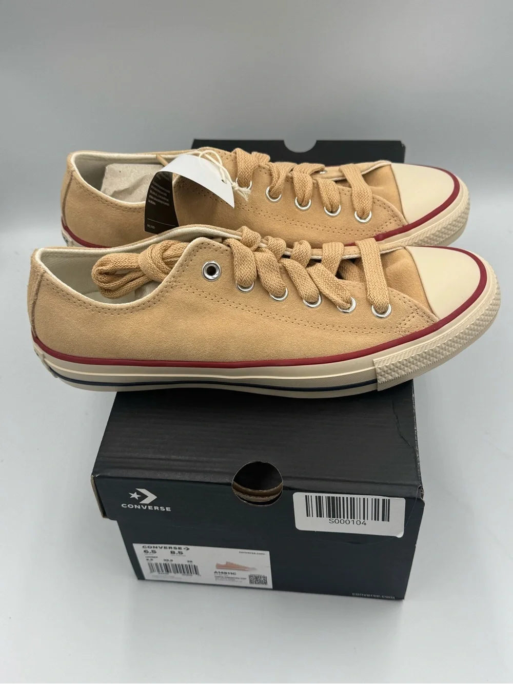 Converse CTAS Ox Suede Coastal Dune Natural Ivory Sneakers Women’s 8.5 NIB - Picture 8 of 10